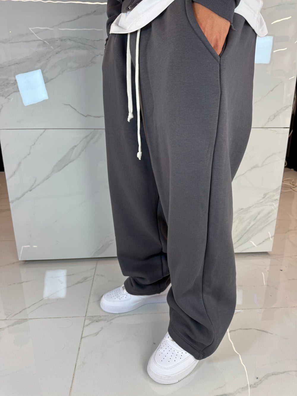 Pantaloni Tuta Grigio Piombo Fondo Largo Duca Homme | Streetwear Uomo