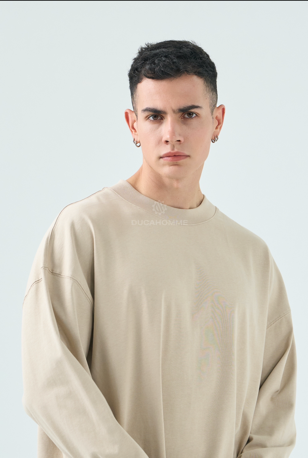 T Shirt Uomo Duca Homme Manica Lunga Beige