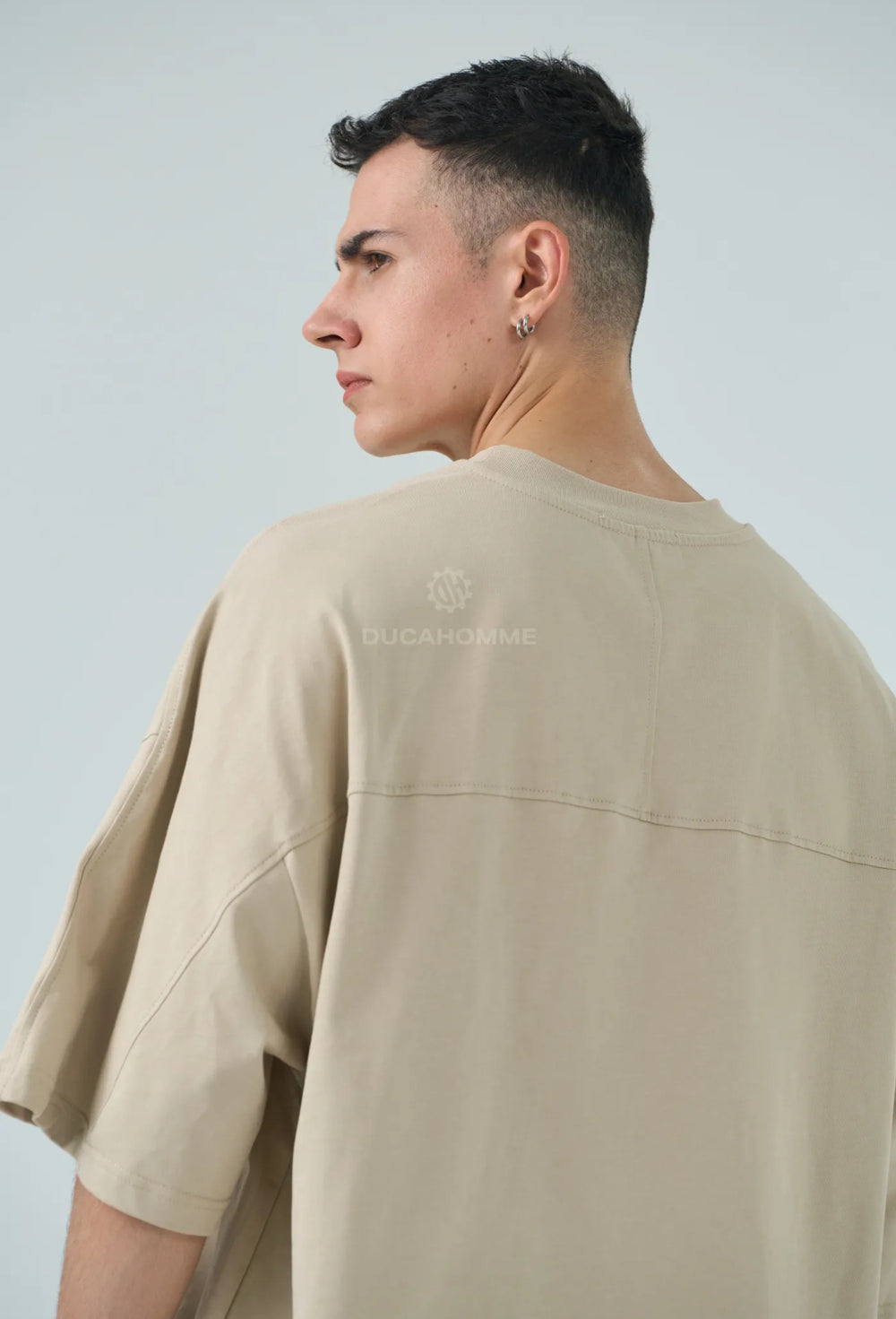 T Shirt Oversize Long Fit Uomo Duca Homme Beige