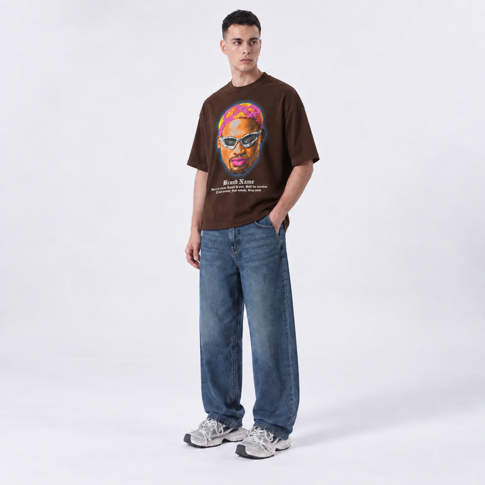 T-shirt Stampa-Duca Homme (marrone)