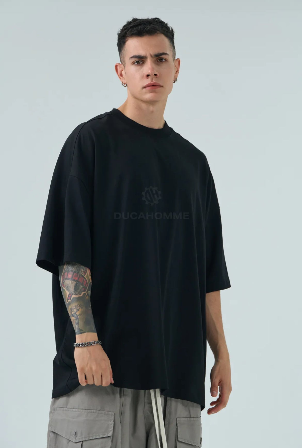 maglietta duca homme uomo collo a giro