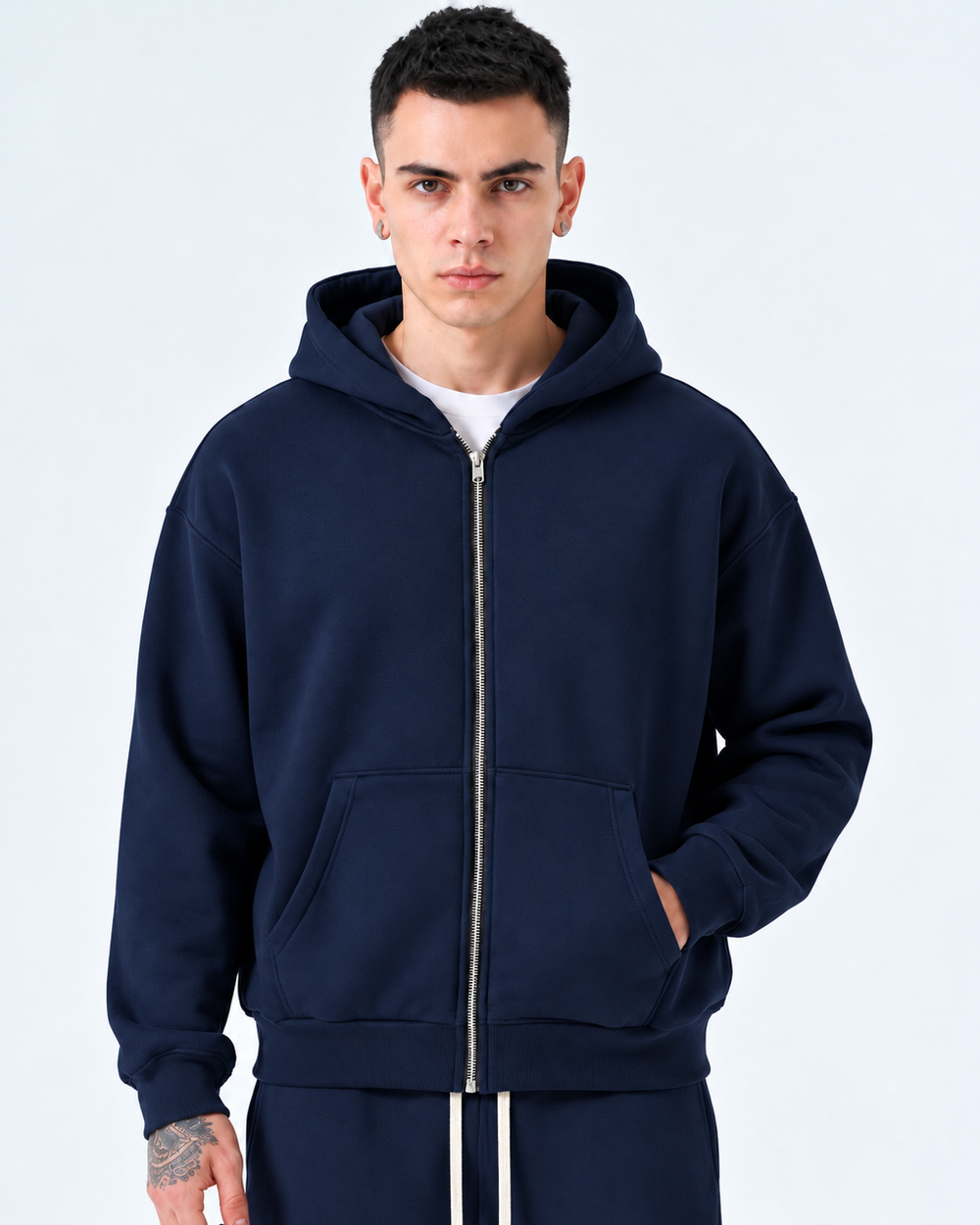 Completo Tuta Felpata Full zip | Duca Homme (blu)