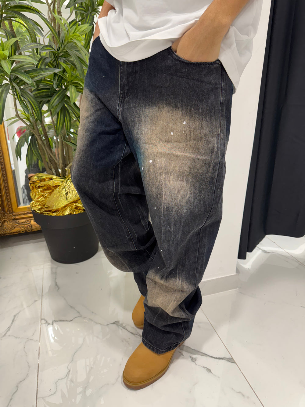 Jeans Baggy Uomo Duca Homme | Denim Scuro Loose Fit | Gamba Larga