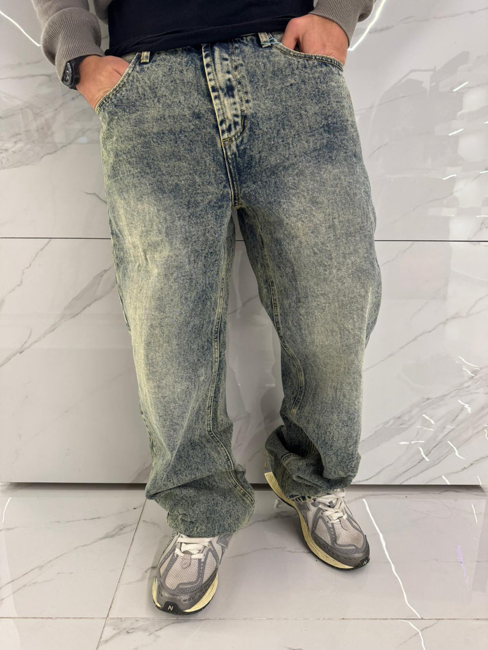 Jeans Baggy Uomo Duca Homme | Denim Chiaro Loose Fit | Gamba Larga