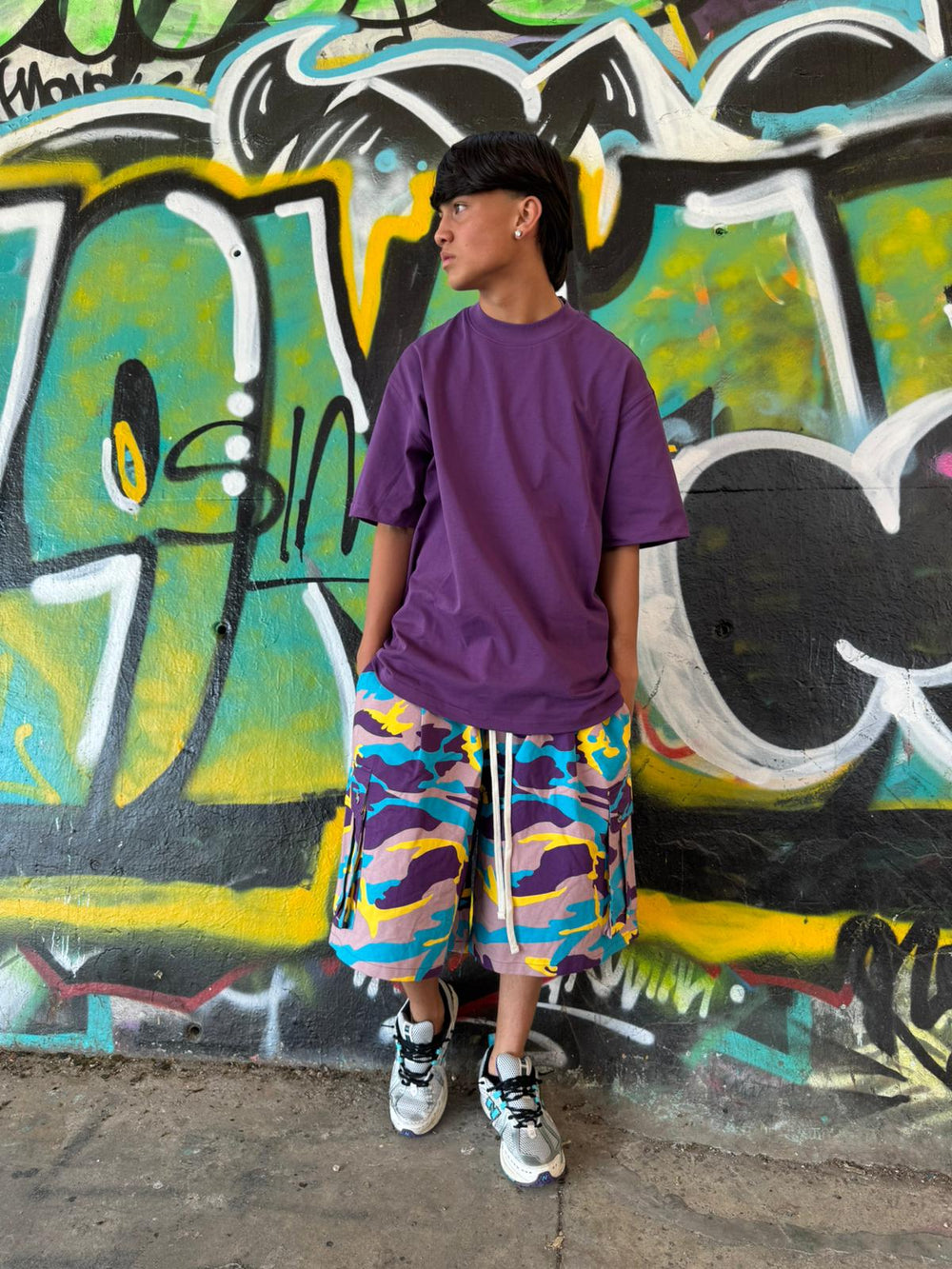 Bermuda Camo Cargo Oversize | Duca Homme(viola)