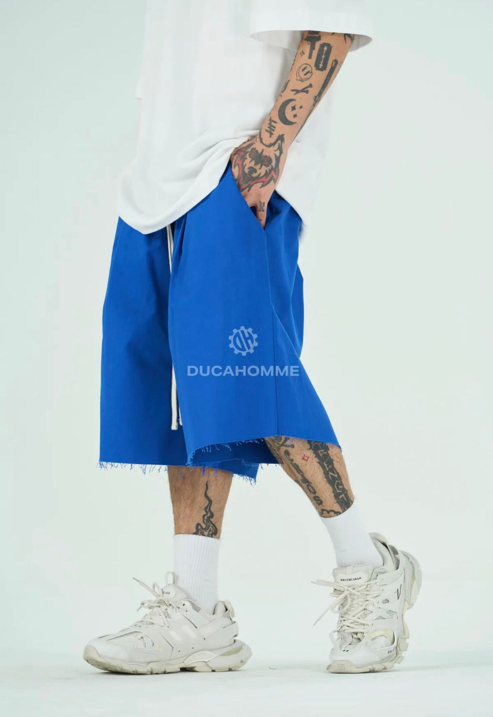 Bermuda Over Taglio Vivo | Duca Homme (blu royal)