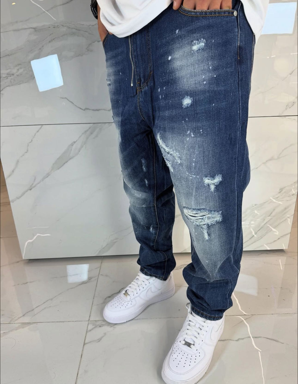 Jeans Regular Uomo Duca Homme | Denim Strappato Regular  Fit |