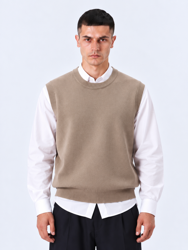Gilet Girocollo | Duca Homme (beige)