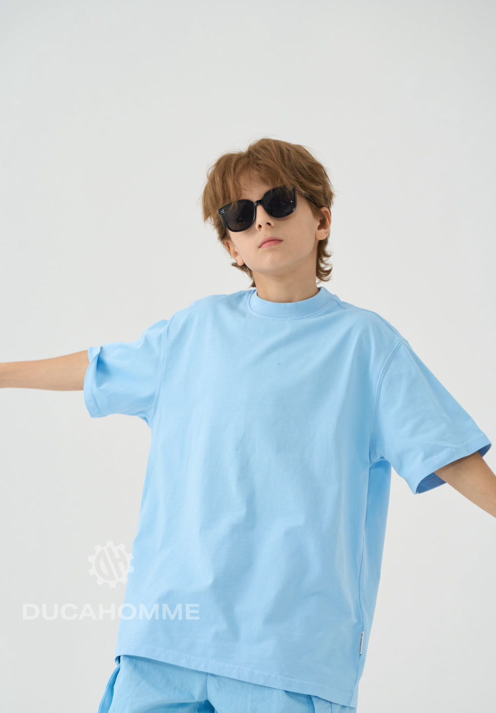 T Shirt Bambino Oversize Duca Homme Celeste