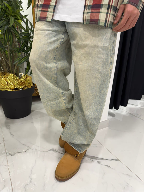 Jeans Baggy Uomo Duca Homme | Denim Grigio Loose Fit | Gamba Larga