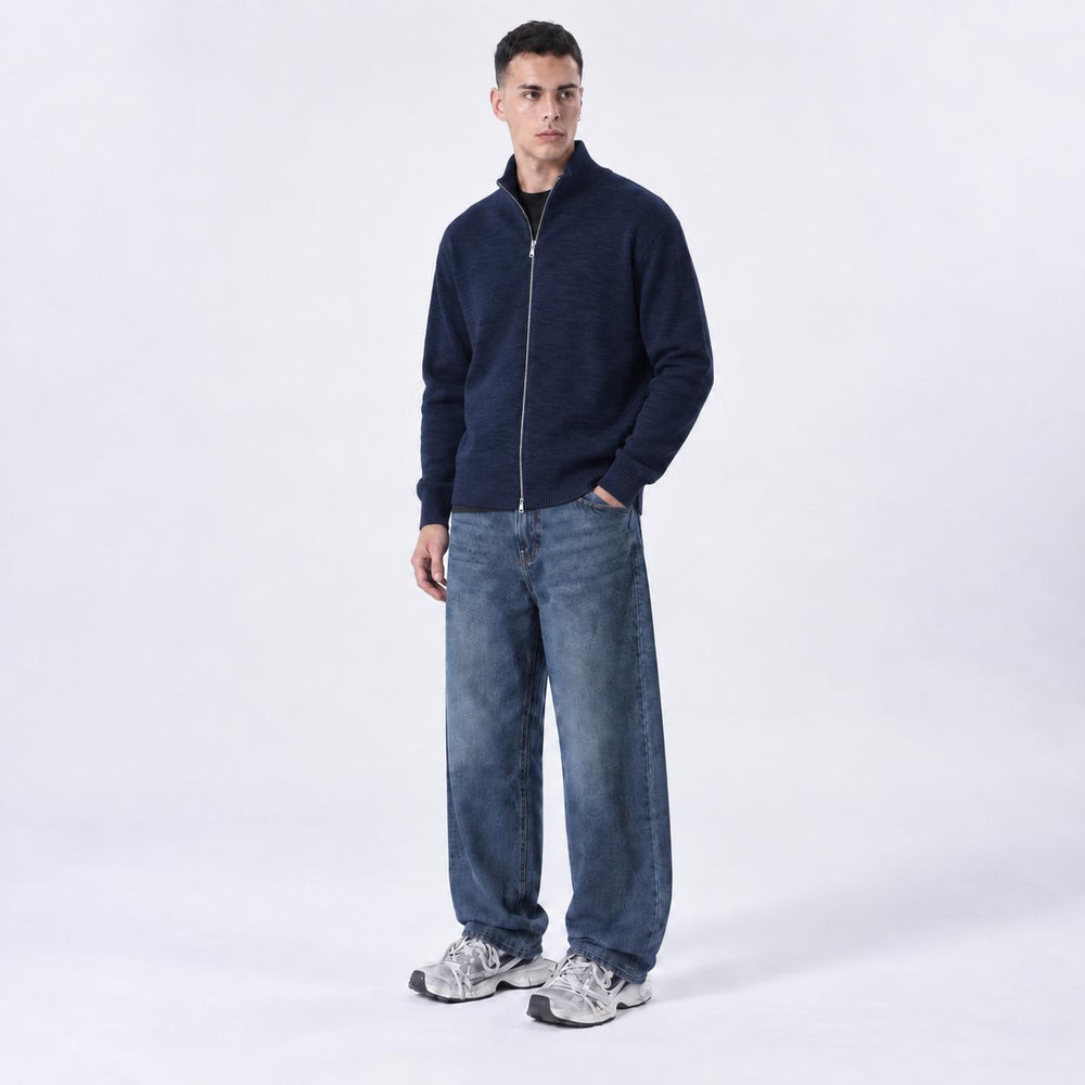 Maglione Full zip-Duca Homme (blu)