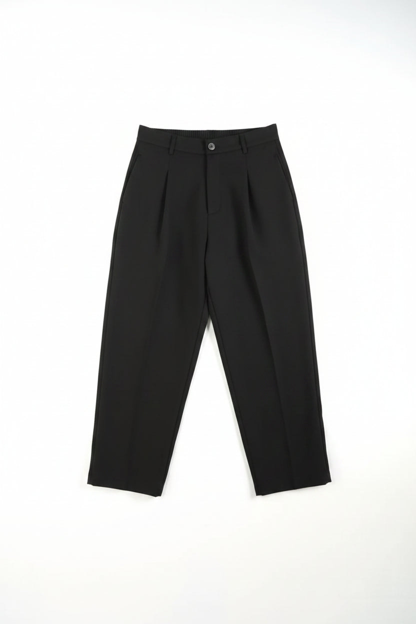 Pantalone elegante cotone leggero baggy | Duca Homme (nero)