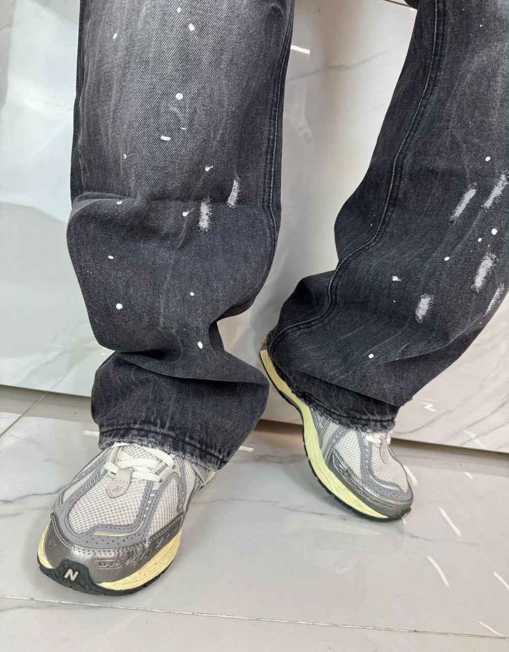 Jeans Baggy Uomo Duca Homme | Denim Scuro Loose Fit | Gamba Larga