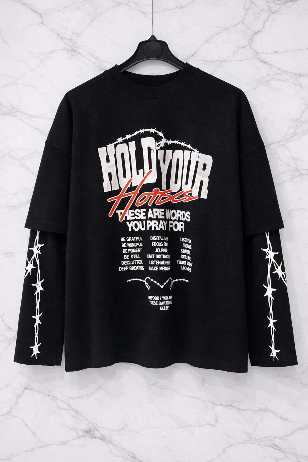 T-Shirt Manica Lunga con Stampa Oversize - Duca Homme