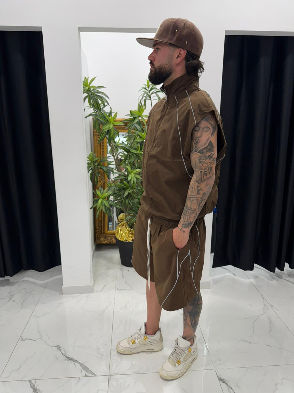 Completo Tessuto Tecnico | Duca Homme (marrone)