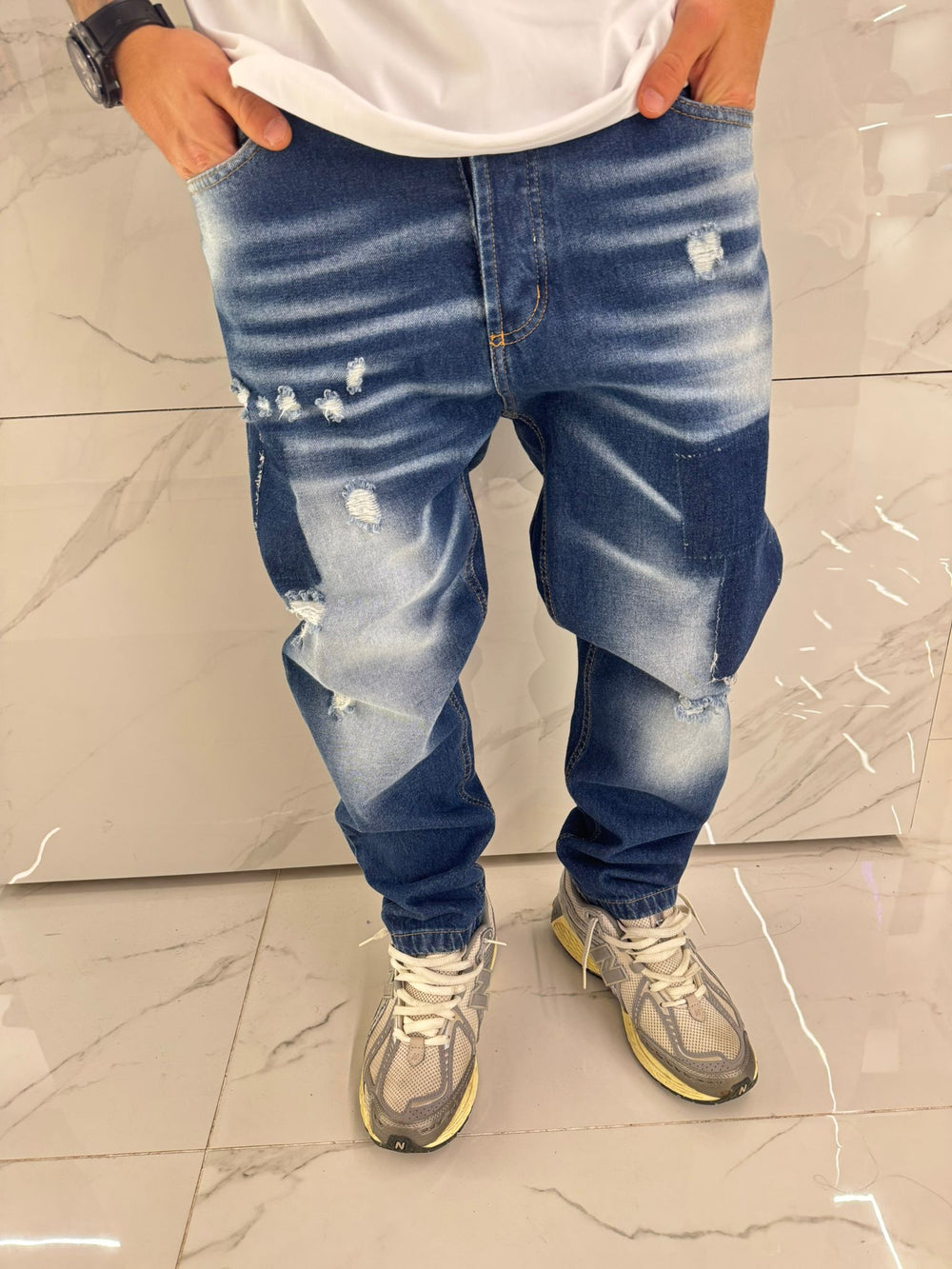 Jeans Regular Uomo Duca Homme | Denim Strappato Regular  Fit |