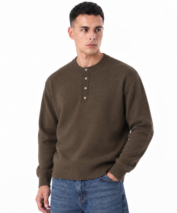 Maglione Bottoni Girocollo-Duca Homme (marrone)