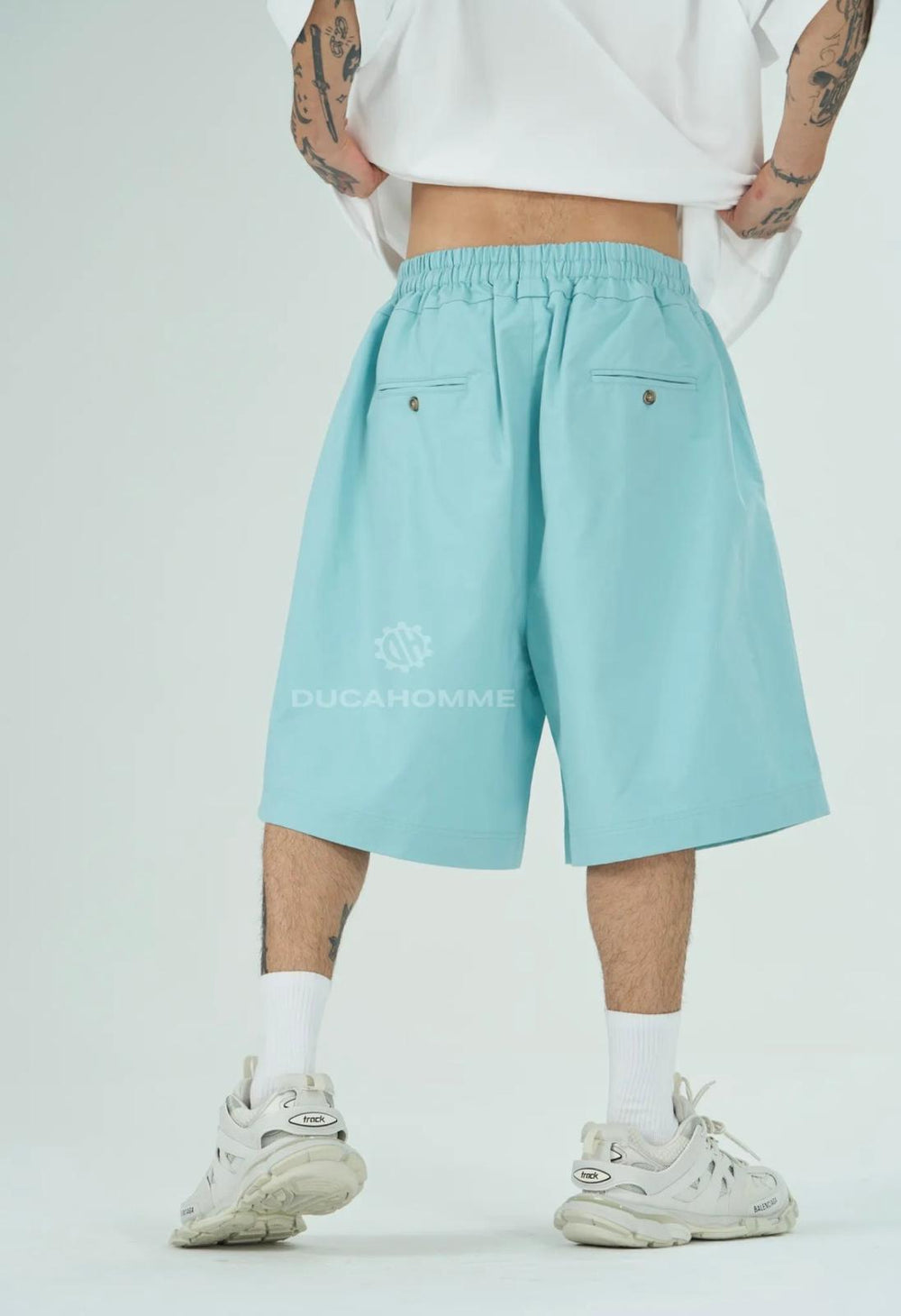 Bermuda Oversize Cotone Uomo | Duca Homme (celeste)