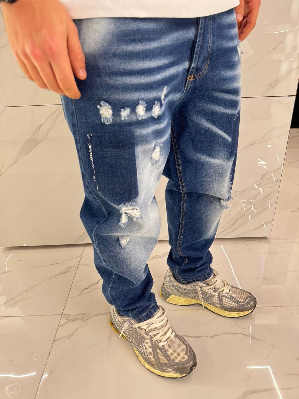 Jeans Regular Uomo Duca Homme | Denim Strappato Regular  Fit |