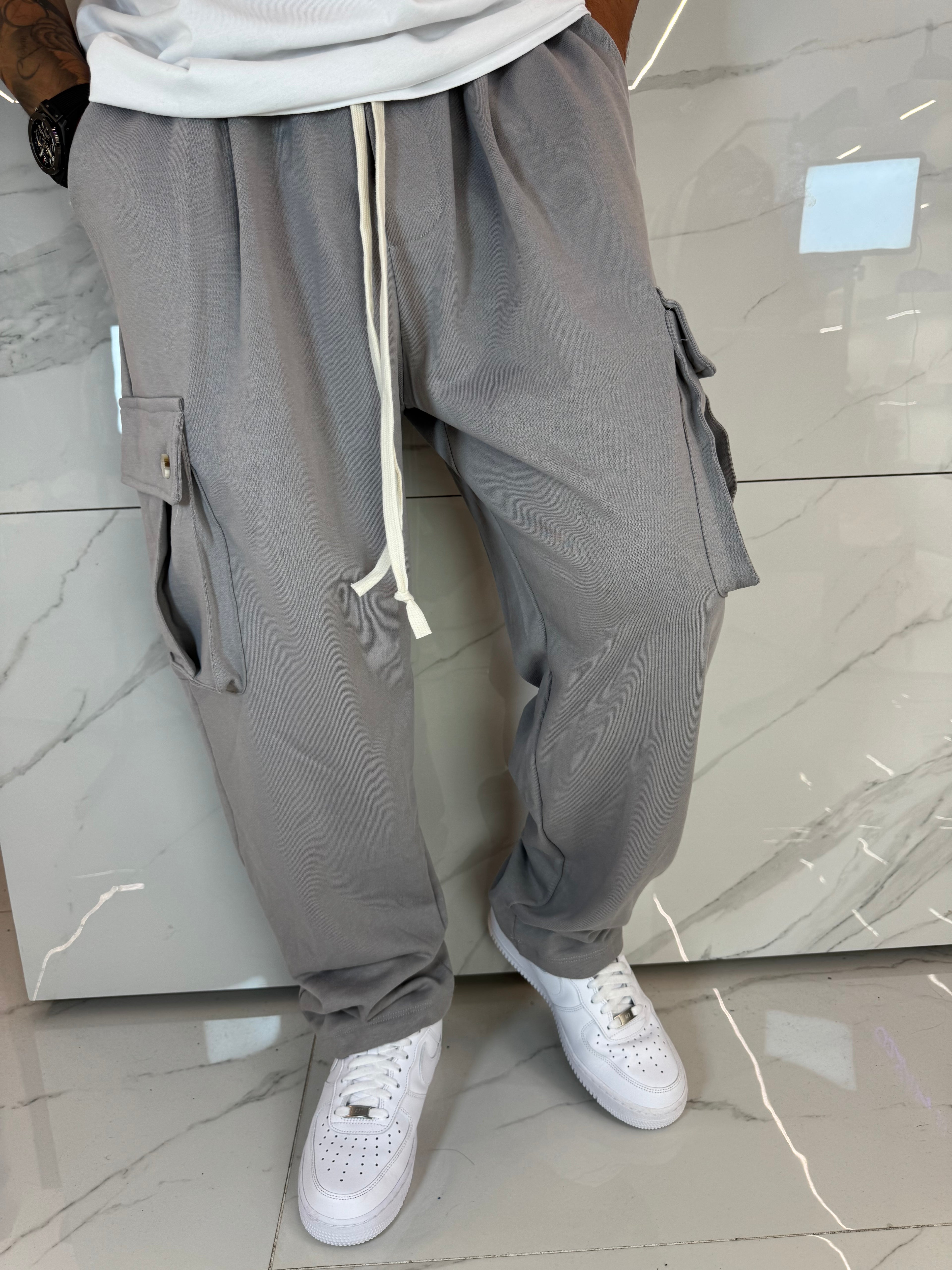 Pantaloni Cargo in Cotone Duca Homme | Pantatuta Uomo | Ghiaccio