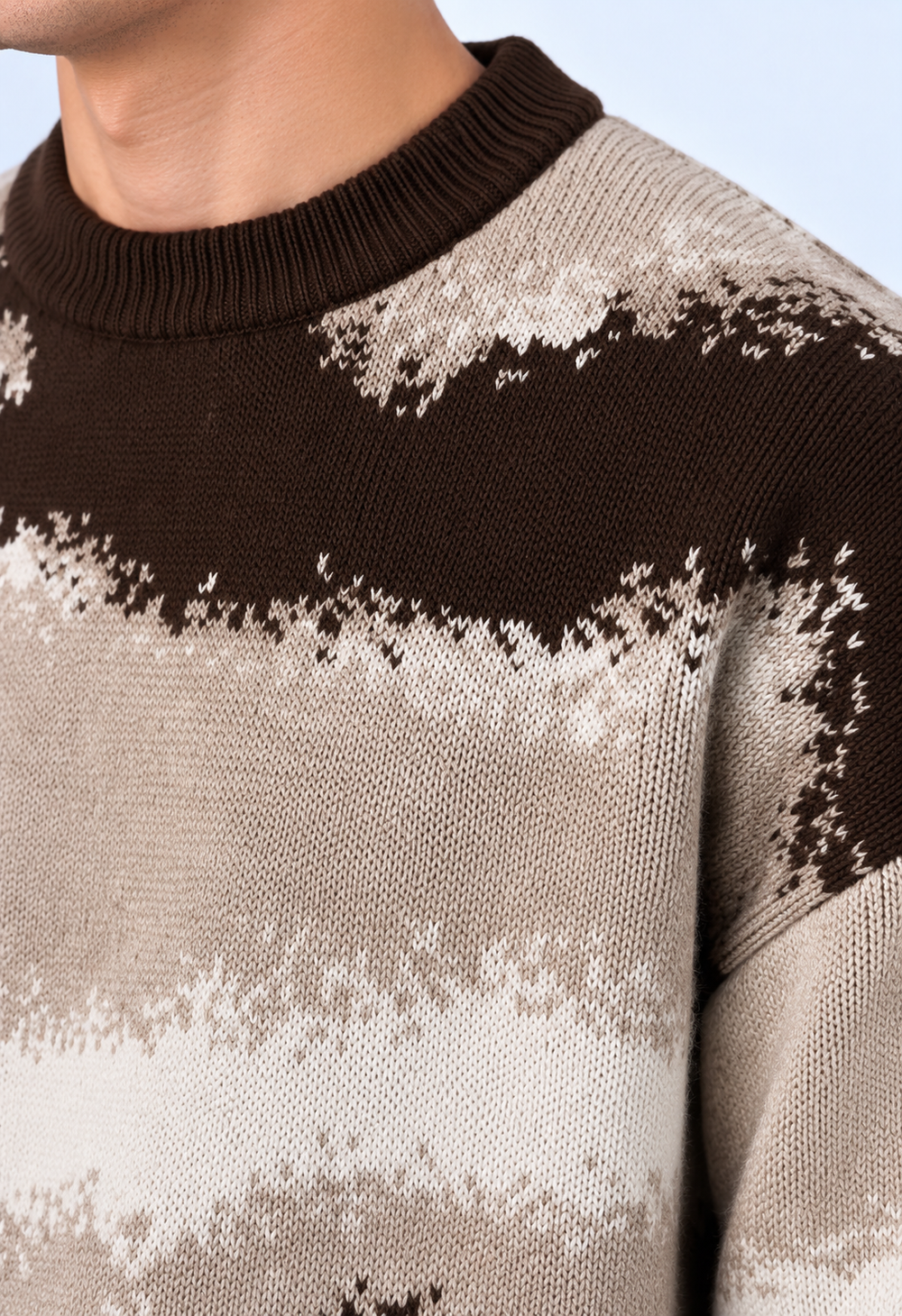 Maglione Girocollo Fantasia | Duca Homme (marrone)