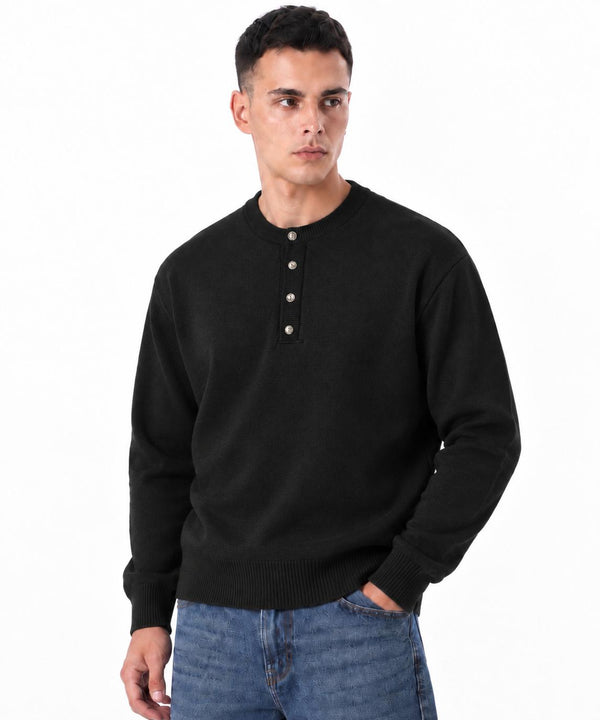 Maglione Bottoni Girocollo-Duca Homme (nero)