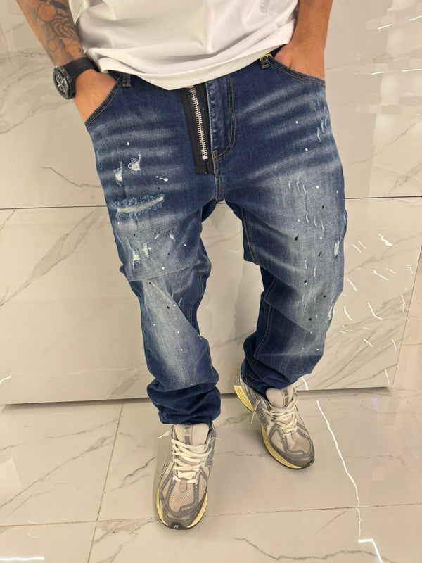 Jeans Baggy Uomo Duca Homme | Denim Chiaro Loose Fit | Gamba Larga
