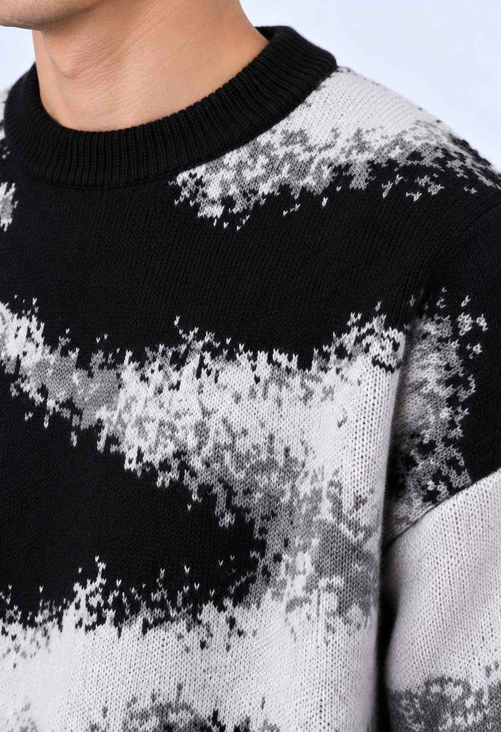 Maglione Girocollo Fantasia | Duca Homme (nero)
