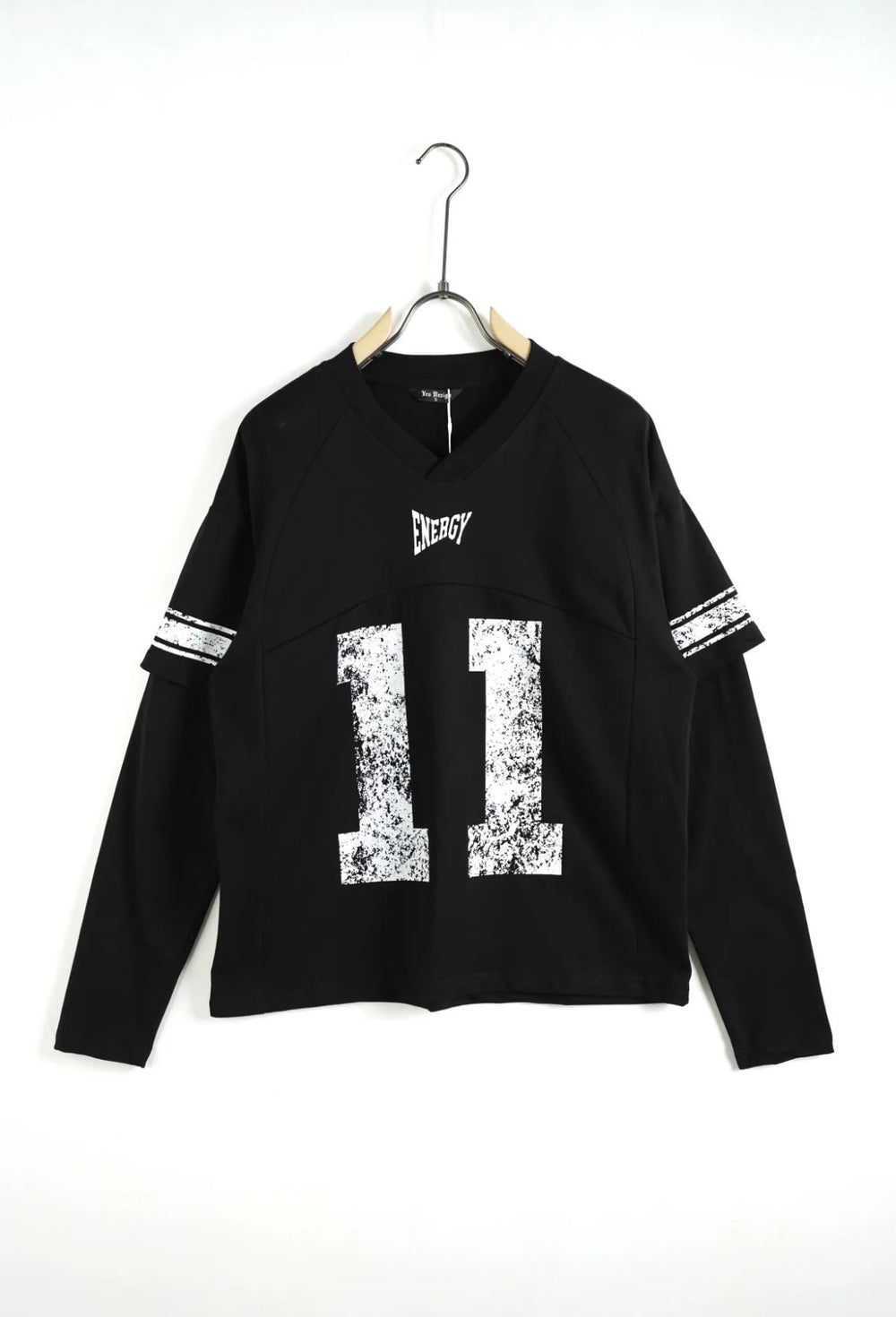 T-Shirt Manica Lunga Nera con Stampa Oversize - Duca Homme