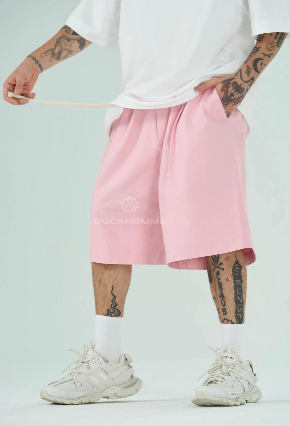 Bermuda Oversize Cotone Uomo | Duca Homme (rosa)