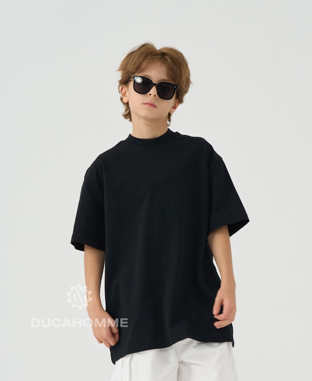 T Shirt Bambino Oversize Duca Homme Nero