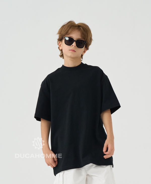 T Shirt Bambino Oversize Duca Homme Nero