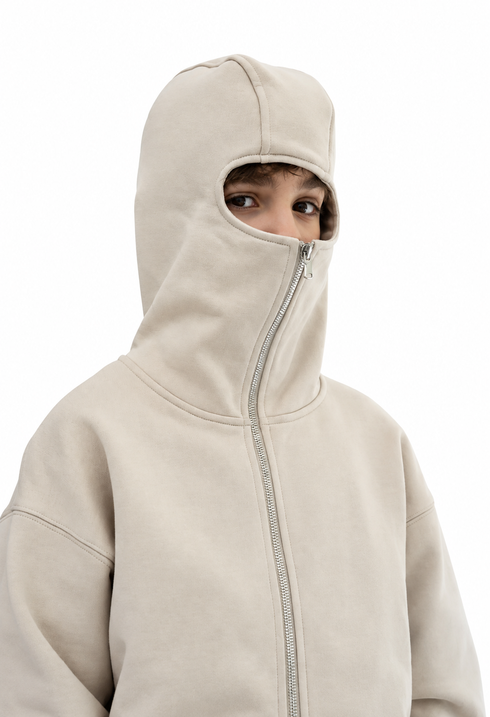 Felpa Total Zip | Duca Homme (beige)