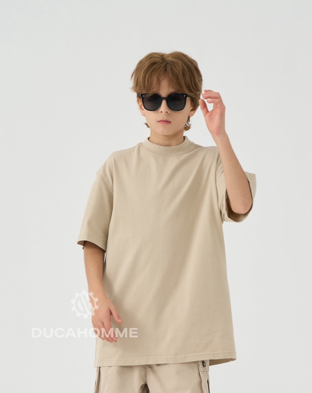 T Shirt Bambino Oversize Duca Homme Beige