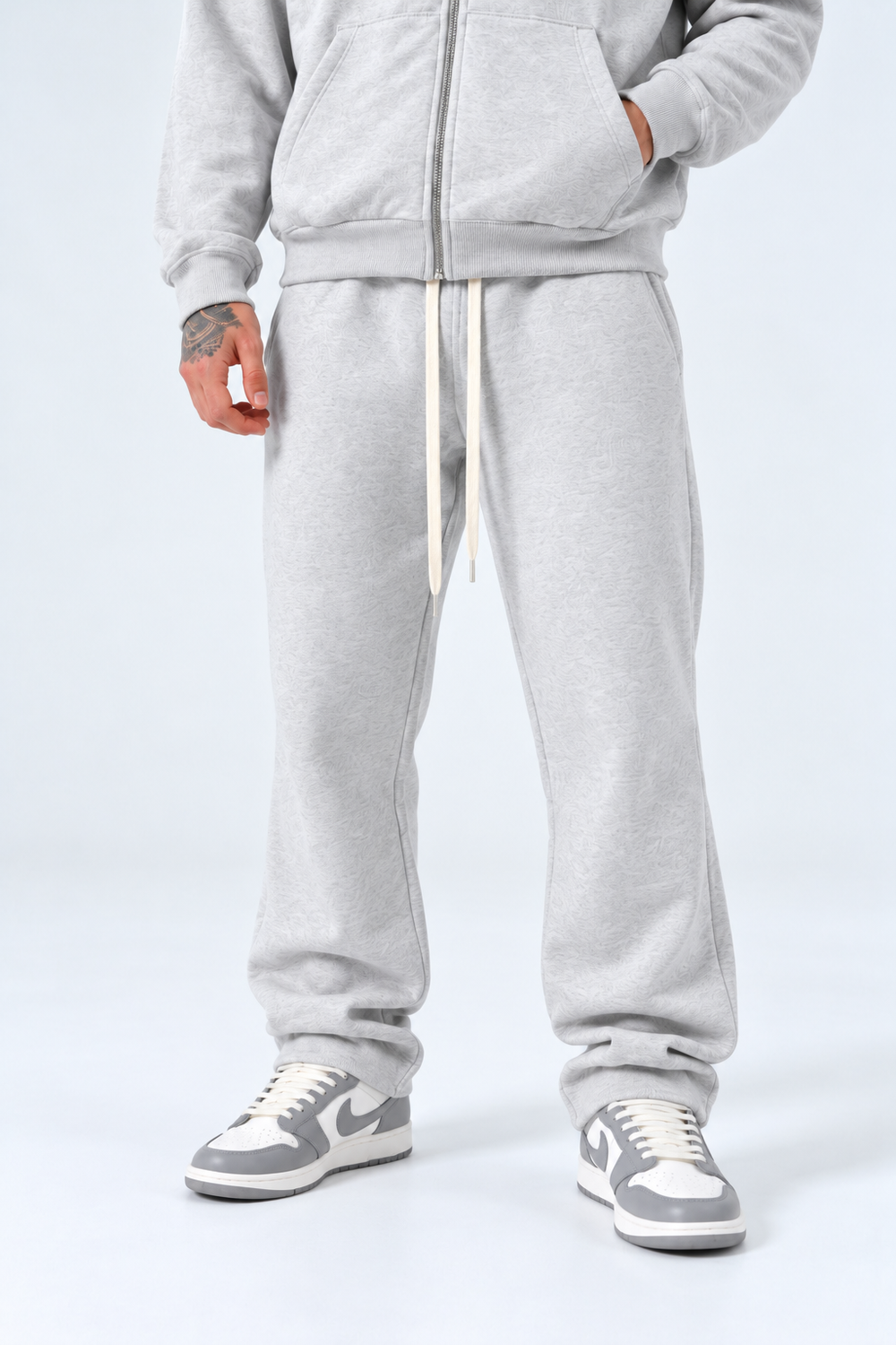 Completo Tuta Felpata Full zip | Duca Homme (grigio)