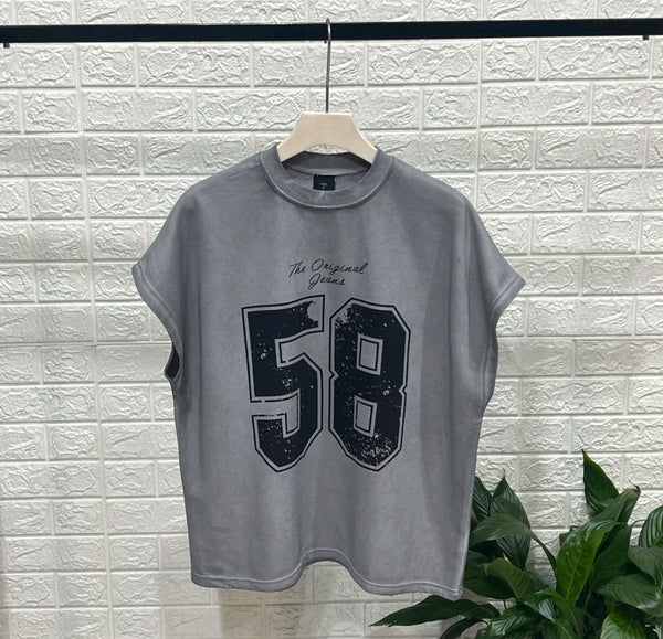T-Shirt Oversize Grigia con Stampa Uomo - Duca Homme