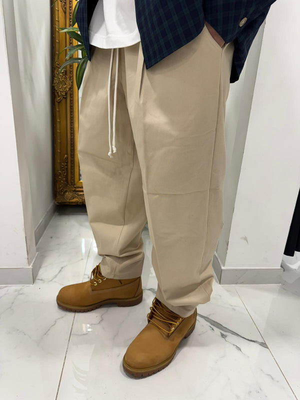 Pantaloni in Cotone Duca Homme Uomo | Oversize Baloon Fit | Beige