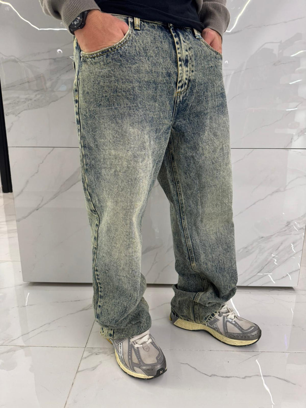 Jeans Baggy Uomo Duca Homme | Denim Chiaro Loose Fit | Gamba Larga