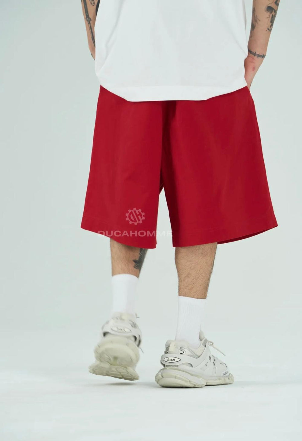 Bermuda Oversize Cotone Uomo | Duca Homme (rosso)