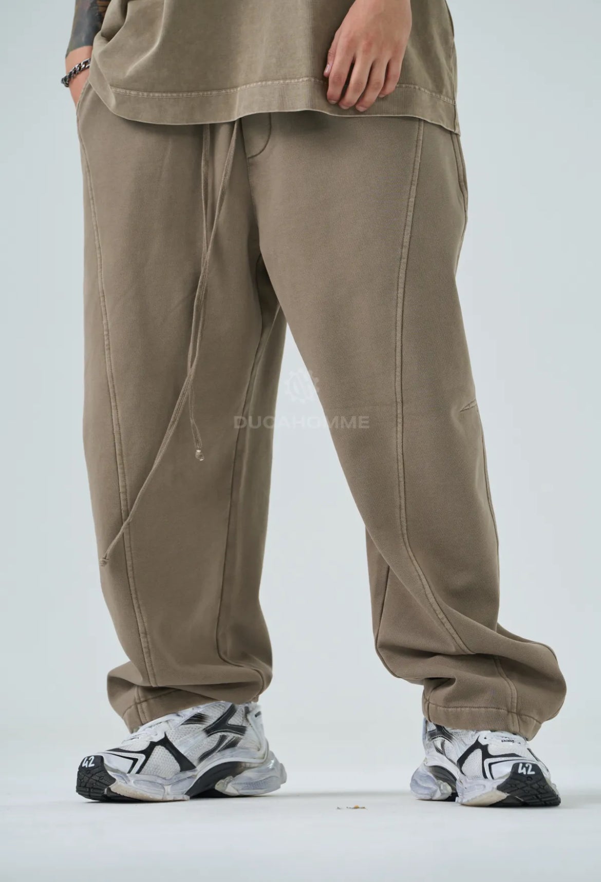 tuta completa da uomo duca homme nero effetto slavato