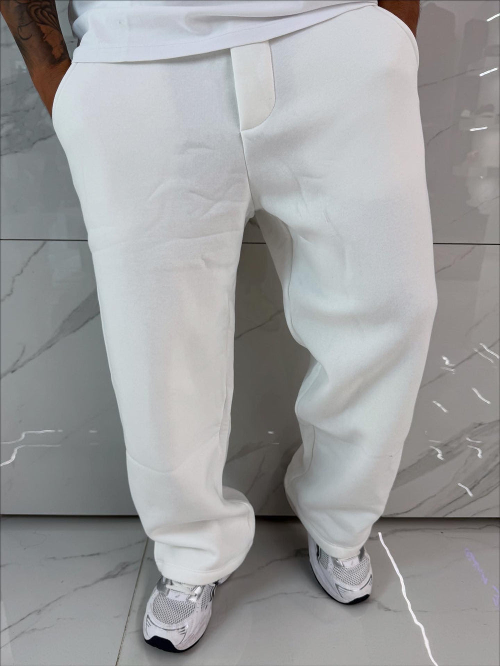 Pantaloni Tuta Uomo Duca Homme Bianchi | Fit Comodo | Cotone Streetwear