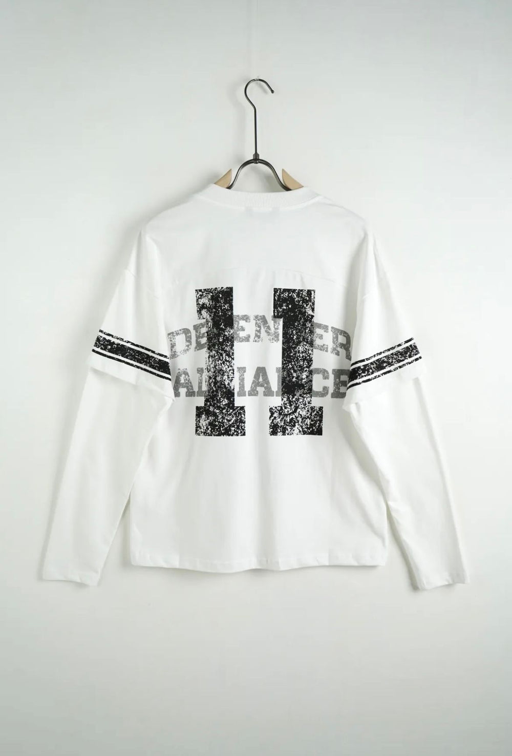 T-Shirt Manica Lunga Bianca con Stampa Oversize - Duca Homme