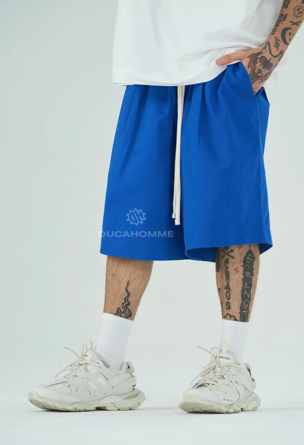 Bermuda Oversize Cotone Uomo | Duca Homme (blu royal)