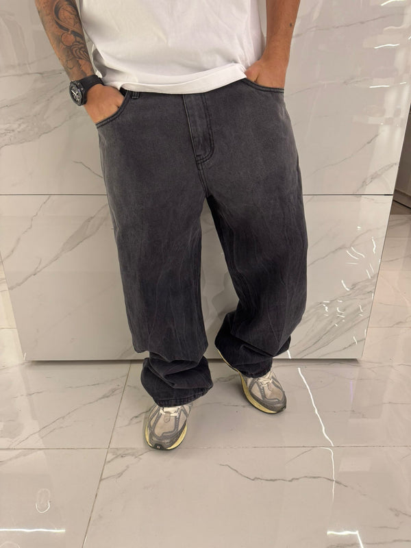 Jeans Baggy Uomo Duca Homme | Denim Scuro Loose Fit | Gamba Larga
