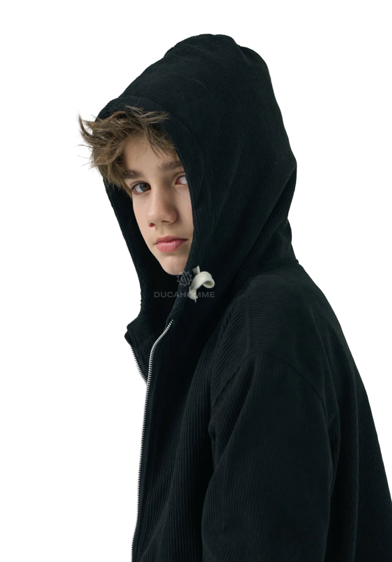 Felpa Costine Nera Bambino Duca Homme | Girocollo Streetwear Kids