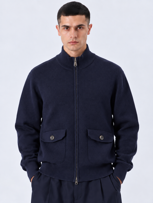 Cardigan Full Zip | Duca Homme (blu)