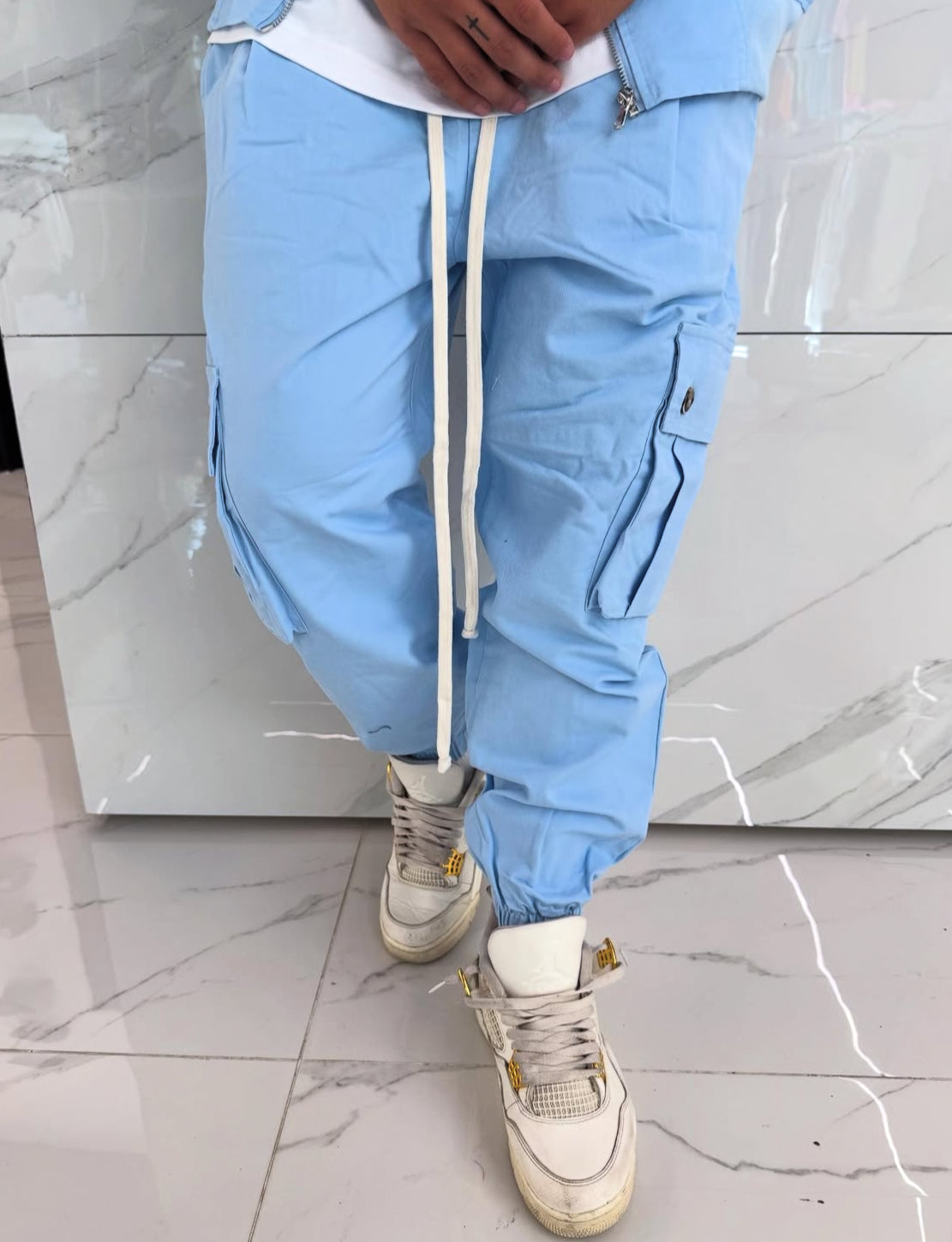 Tuta Celeste Stile Cargo Uomo - Duca Homme