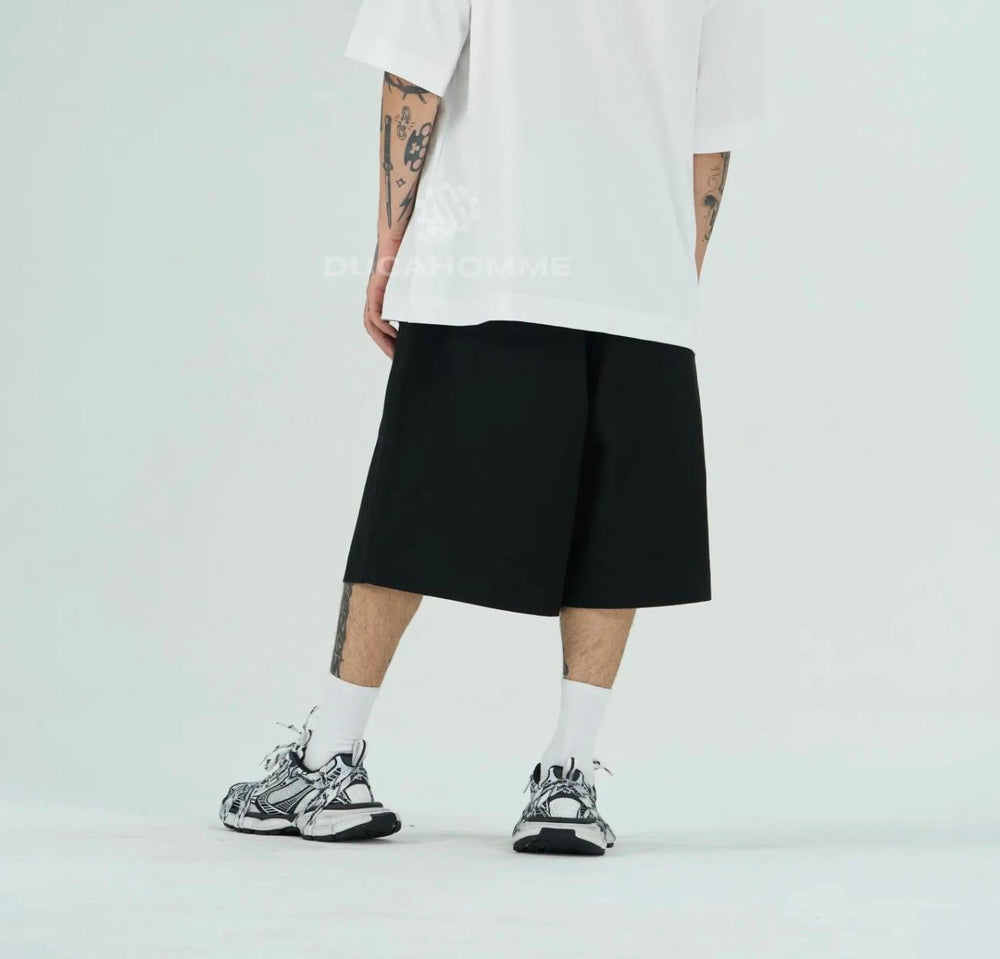 Bermuda Oversize Cotone Uomo | Duca Homme (nero)