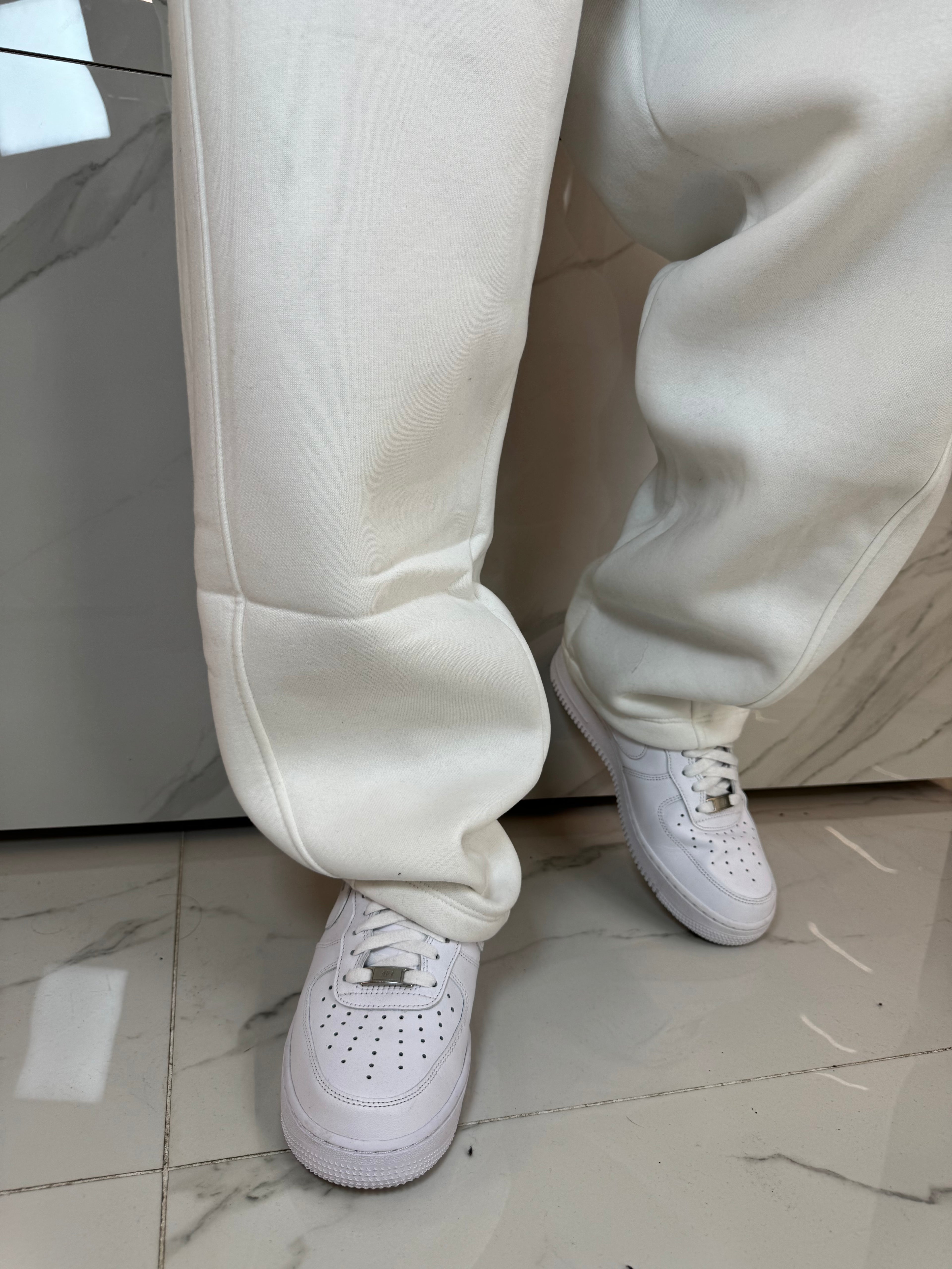 Pantaloni Tuta Baggy Bianchi Duca Homme | Riga Laterale | Streetwear