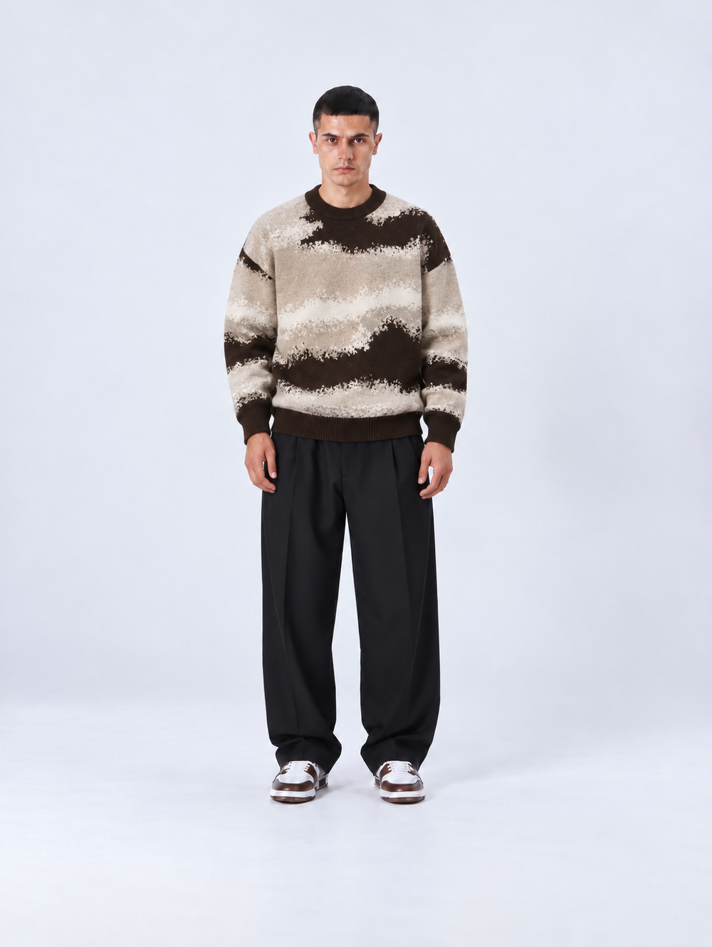 Maglione Girocollo Fantasia | Duca Homme (marrone)